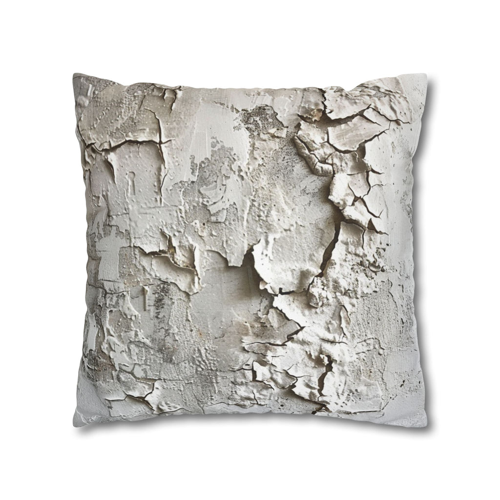 Cracked Plaster Decorative Pillowcase — Rustic Textured Square Cushion Cover