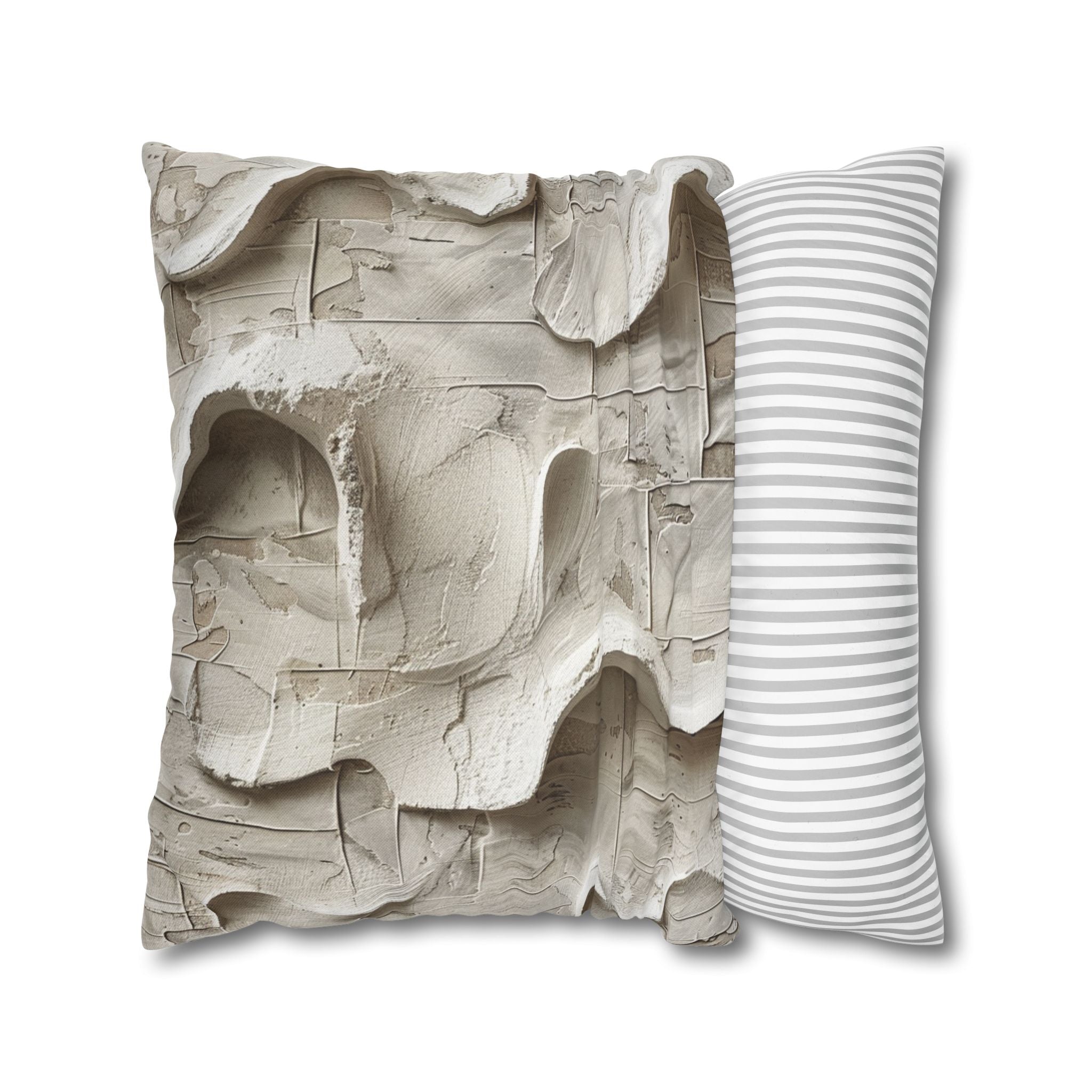 Abstract Texture Pillowcase — Neutral Sculpted Clay Design