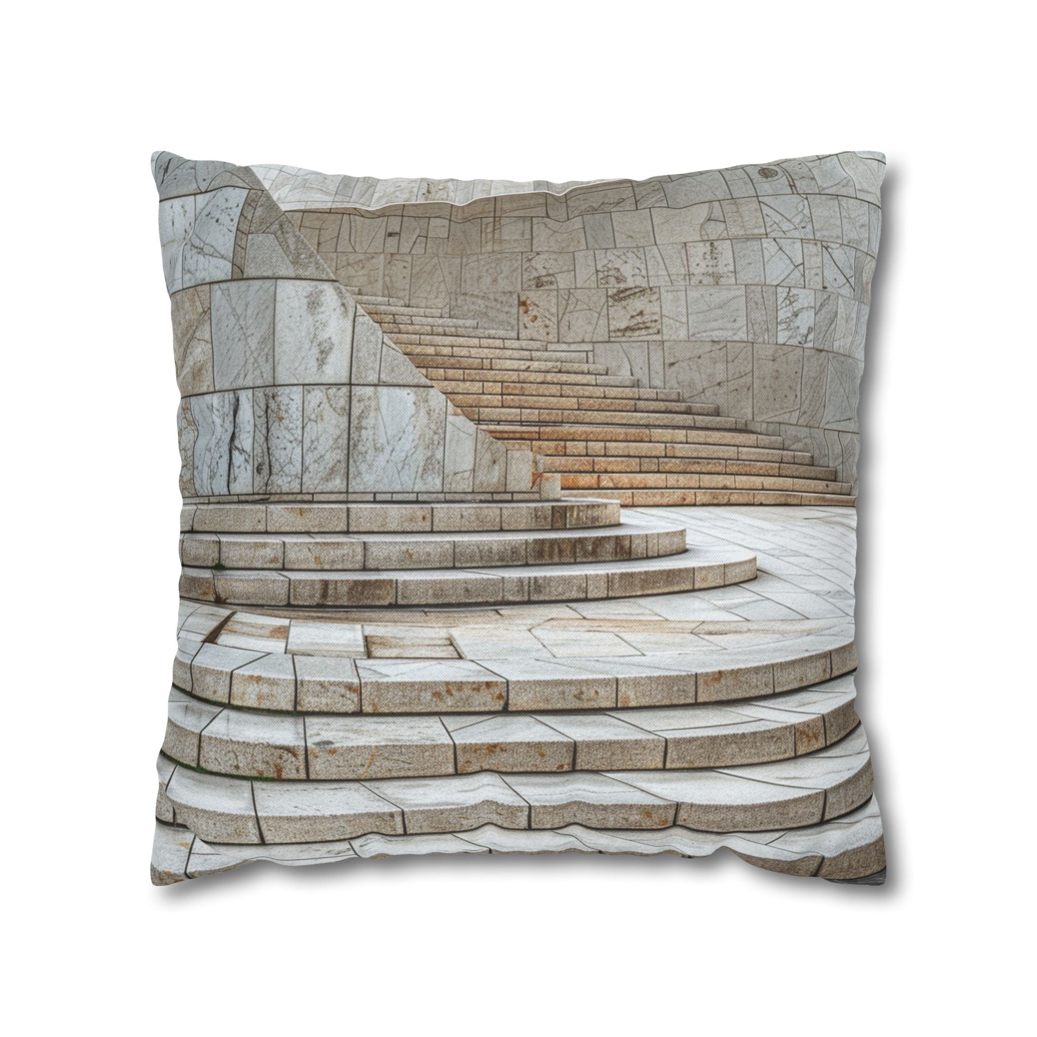 Marble Staircase Decorative Pillowcase — Architectural Photo Throw Pillow Cover