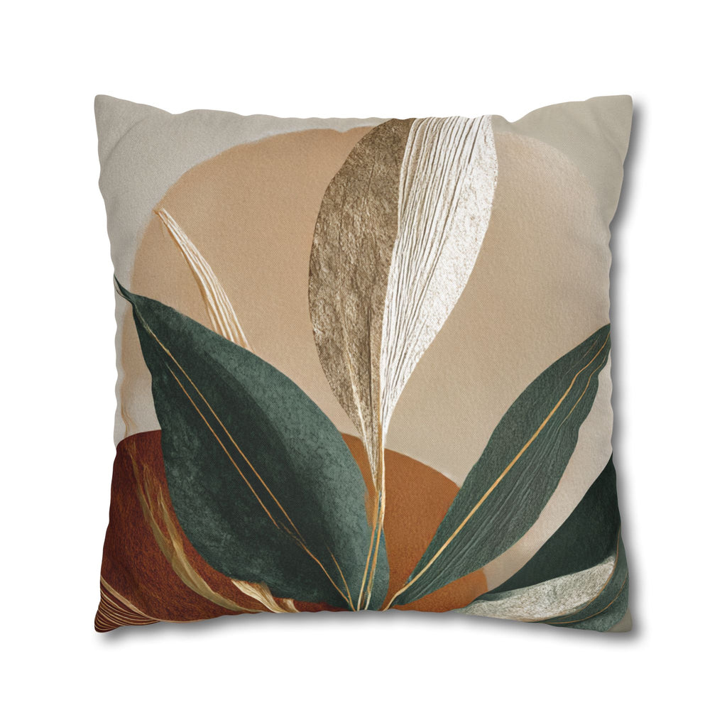 Botanical Abstract Pillowcase — Earth Tones Decorative Throw Pillow Cover