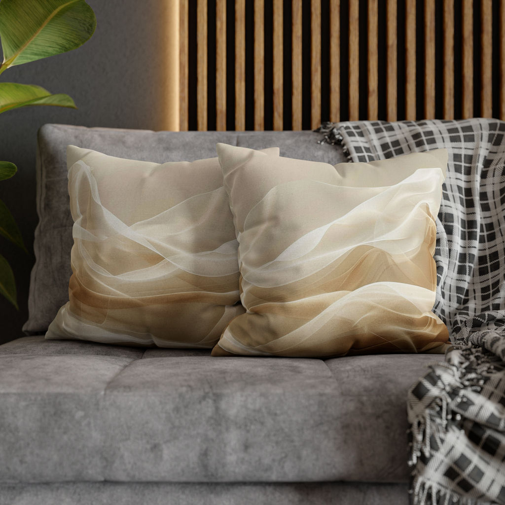 Abstract Beige Smoke Decorative Pillowcase — Neutral Modern Accent Cushion Cover