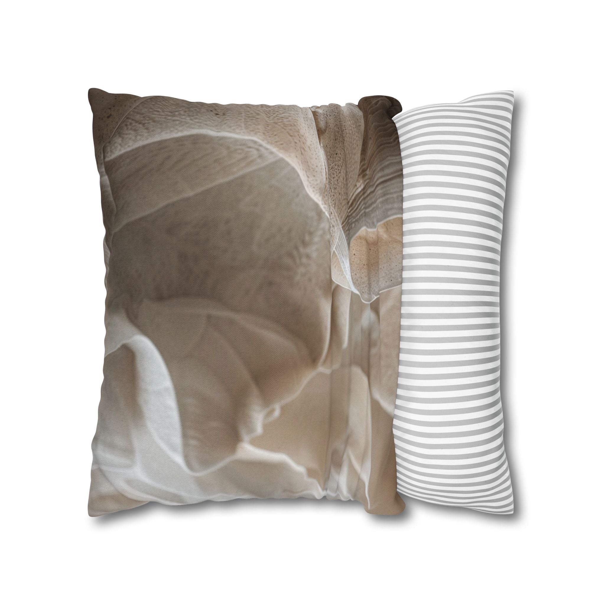 Abstract Neutral Texture Pillowcase - Beige Organic Floral Close-Up