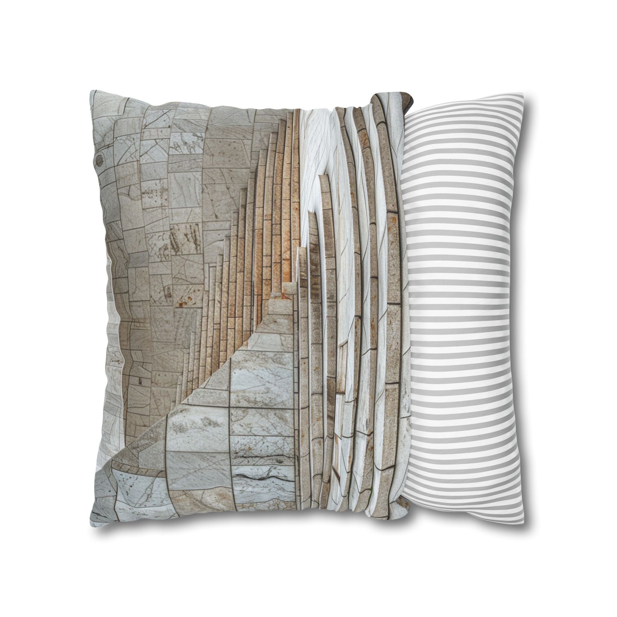 Marble Staircase Decorative Pillowcase — Architectural Photo Throw Pillow Cover