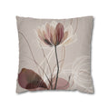 Floral Elegance Square Pillowcase — Soft Neutral Bloom Decorative Throw Pillow Cover