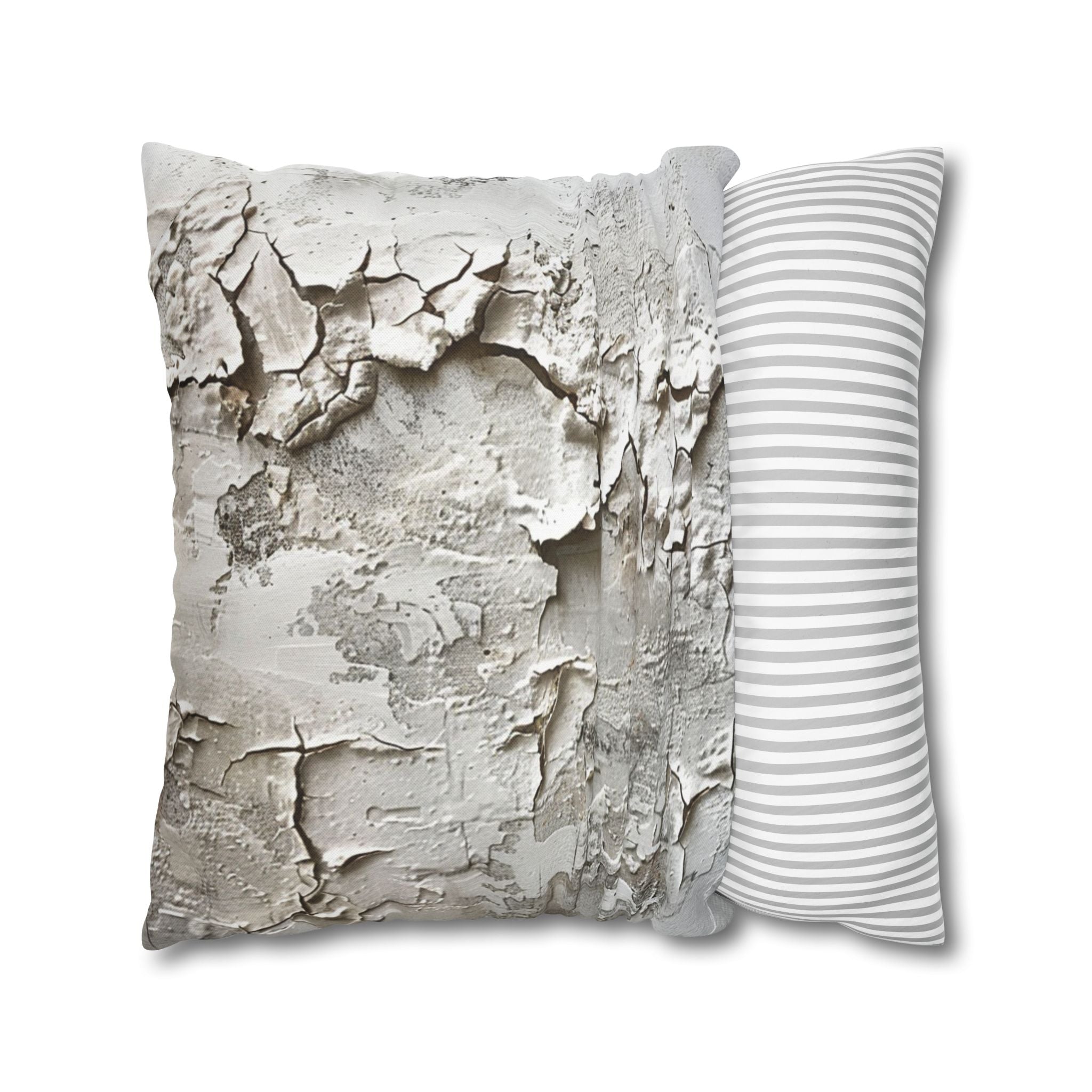 Cracked Plaster Decorative Pillowcase — Rustic Textured Square Cushion Cover
