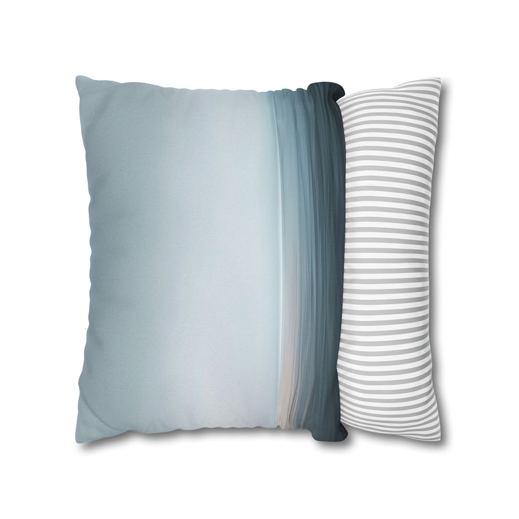 Coastal Mist Square Pillowcase — Soft Blue Ocean Gradient Throw Pillow Cover