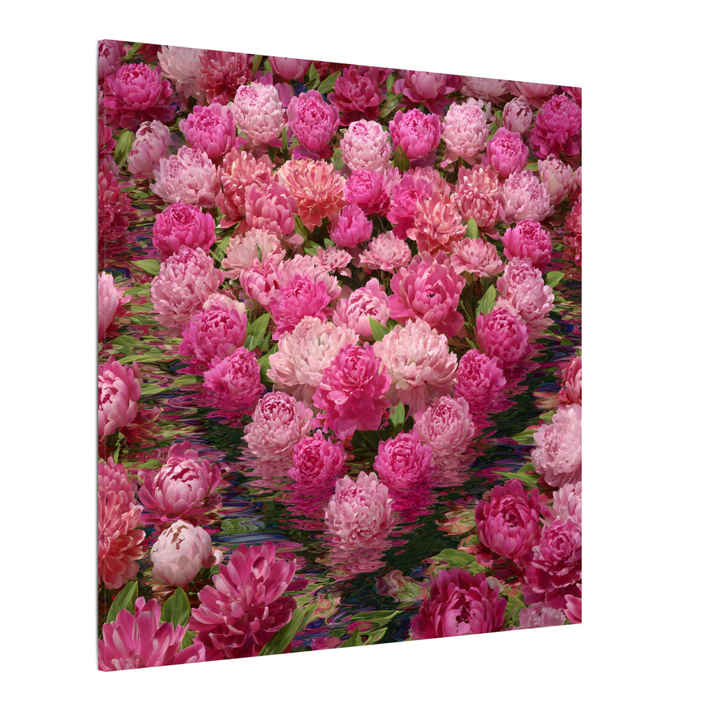 Pink Peony Heart Matte Canvas Wall Art
