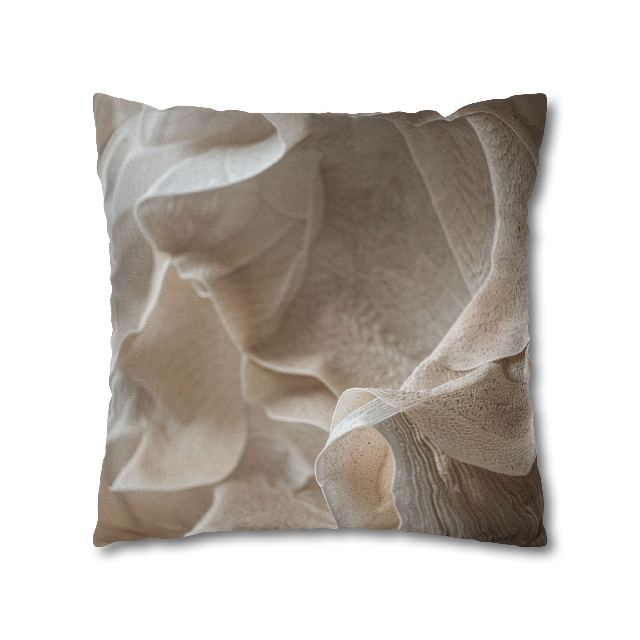 Abstract Neutral Texture Pillowcase - Beige Organic Floral Close-Up
