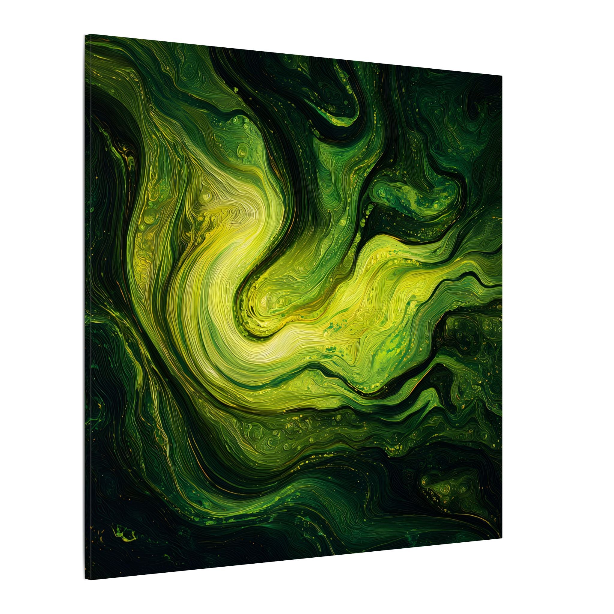 Abstract Green Swirl Canvas Art - Matte Stretched Wall Decor