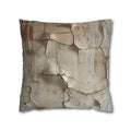 Distressed Paint Crackle Decorative Pillowcase — Rustic Neutral Square Throw Pillow Cover