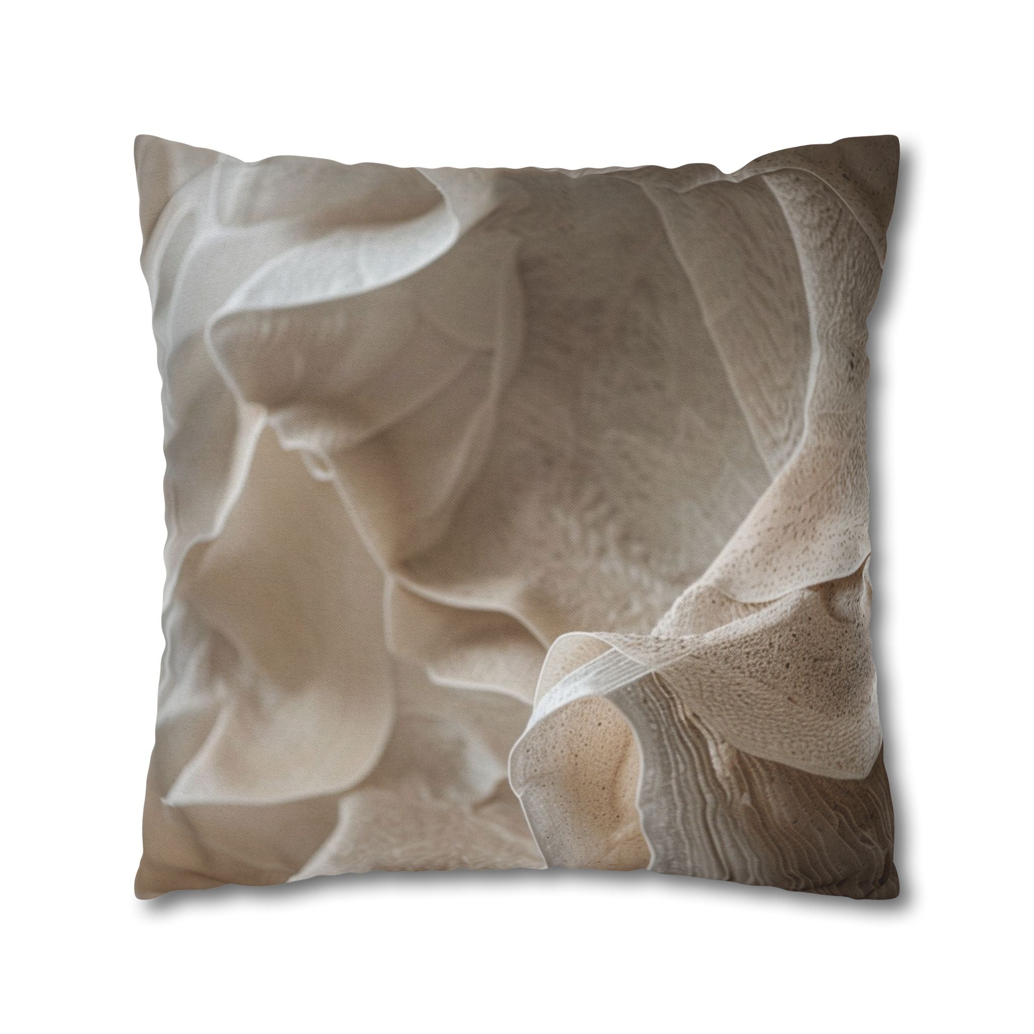 Abstract Neutral Texture Pillowcase - Beige Organic Floral Close-Up