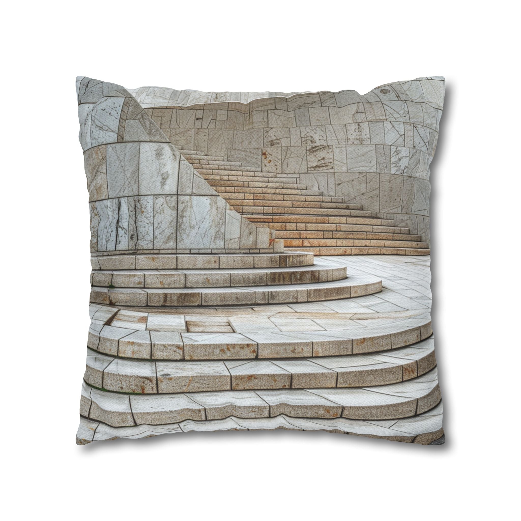 Marble Staircase Decorative Pillowcase — Architectural Photo Throw Pillow Cover
