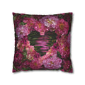 Floral Heart Pillowcase — Pink Rose Water Reflection Decorative Pillow