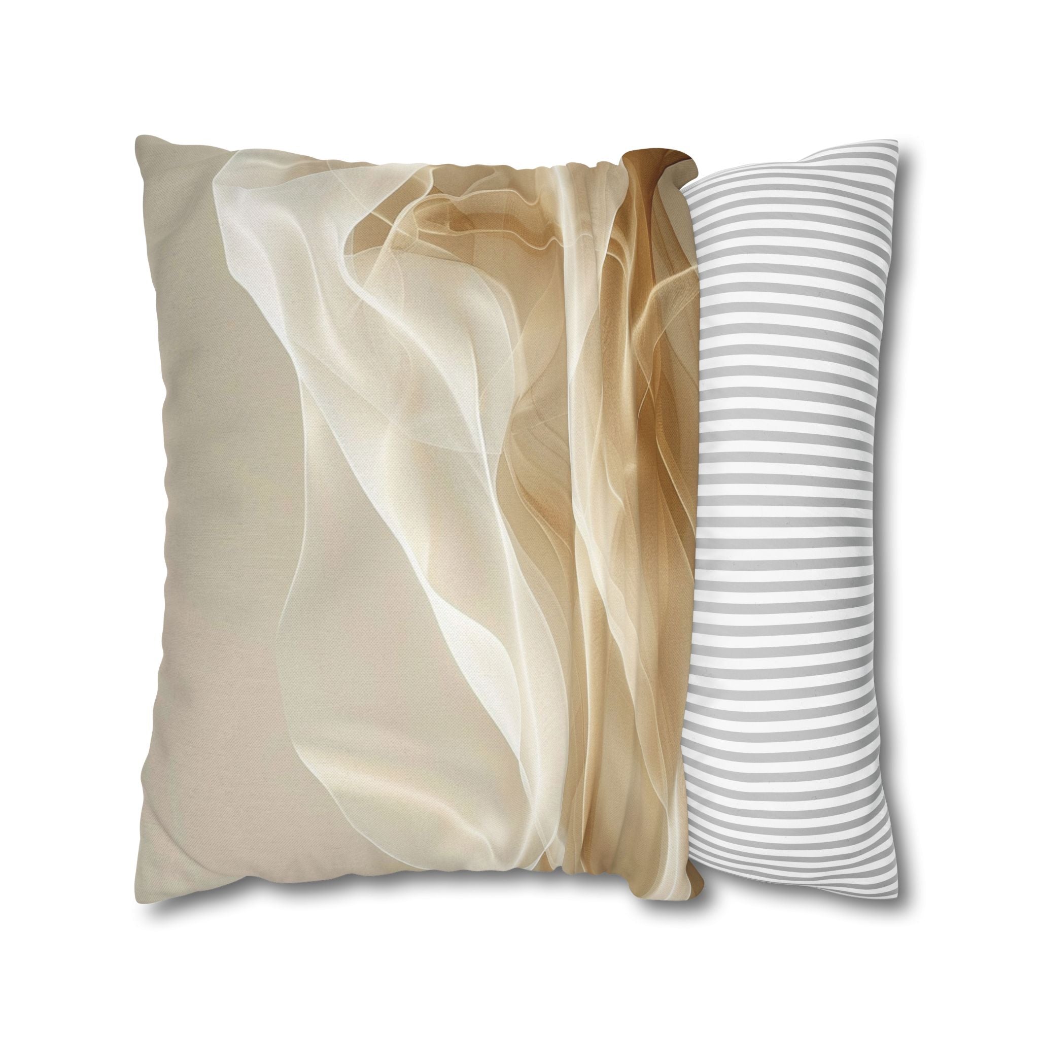 Abstract Beige Smoke Decorative Pillowcase — Neutral Modern Accent Cushion Cover