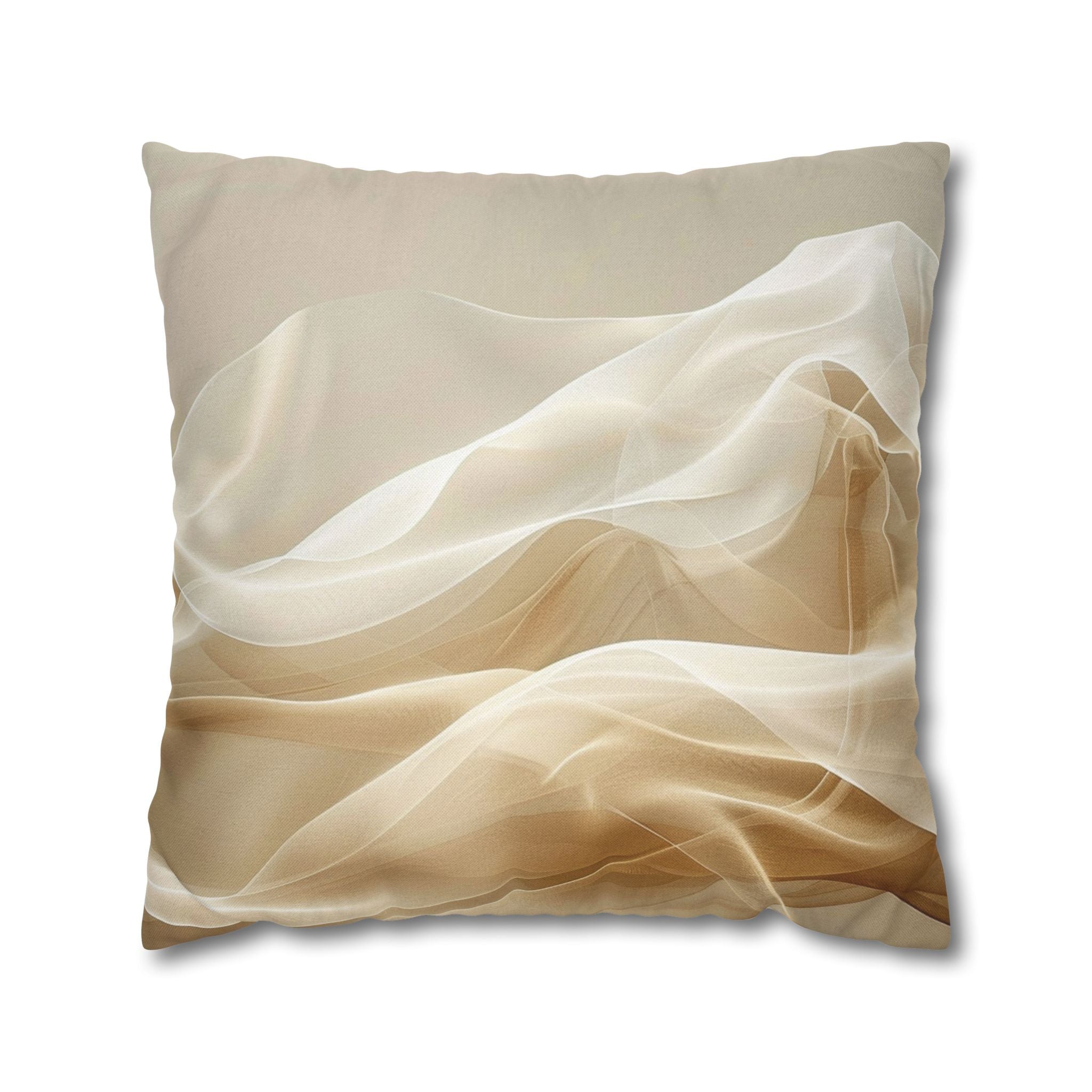 Abstract Beige Smoke Decorative Pillowcase — Neutral Modern Accent Cushion Cover