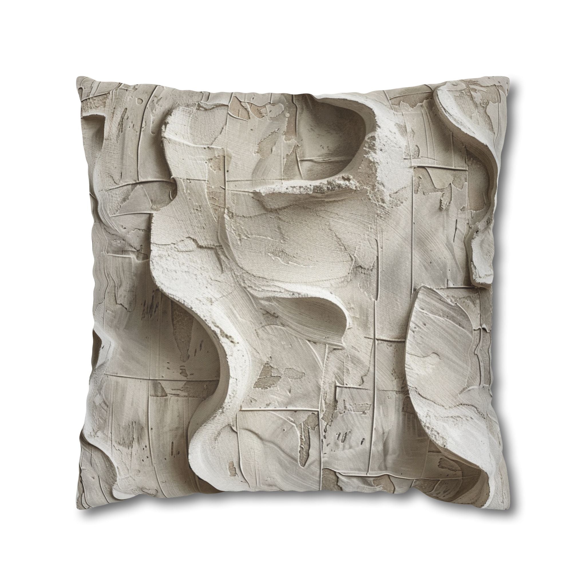 Abstract Texture Pillowcase — Neutral Sculpted Clay Design