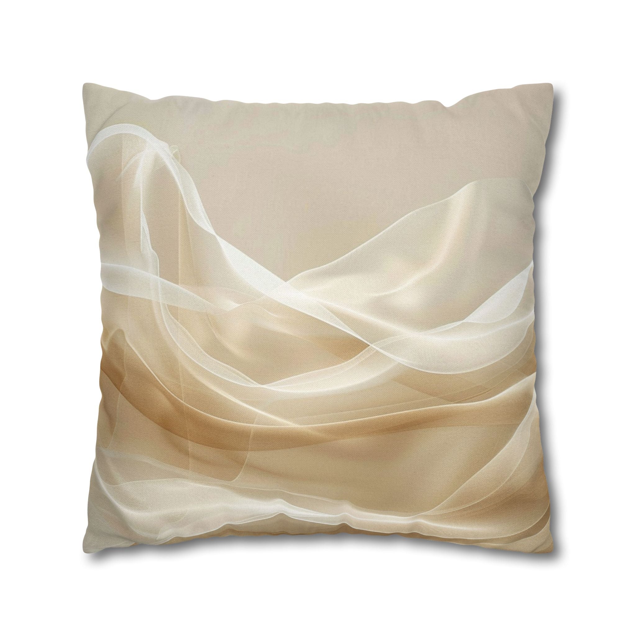 Abstract Beige Smoke Decorative Pillowcase — Neutral Modern Accent Cushion Cover