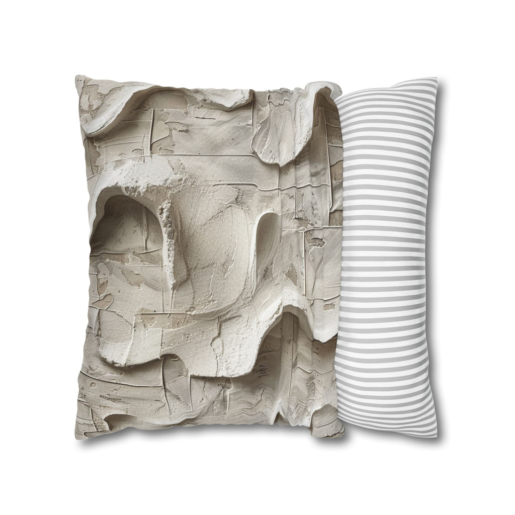 Abstract Texture Pillowcase — Neutral Sculpted Clay Design