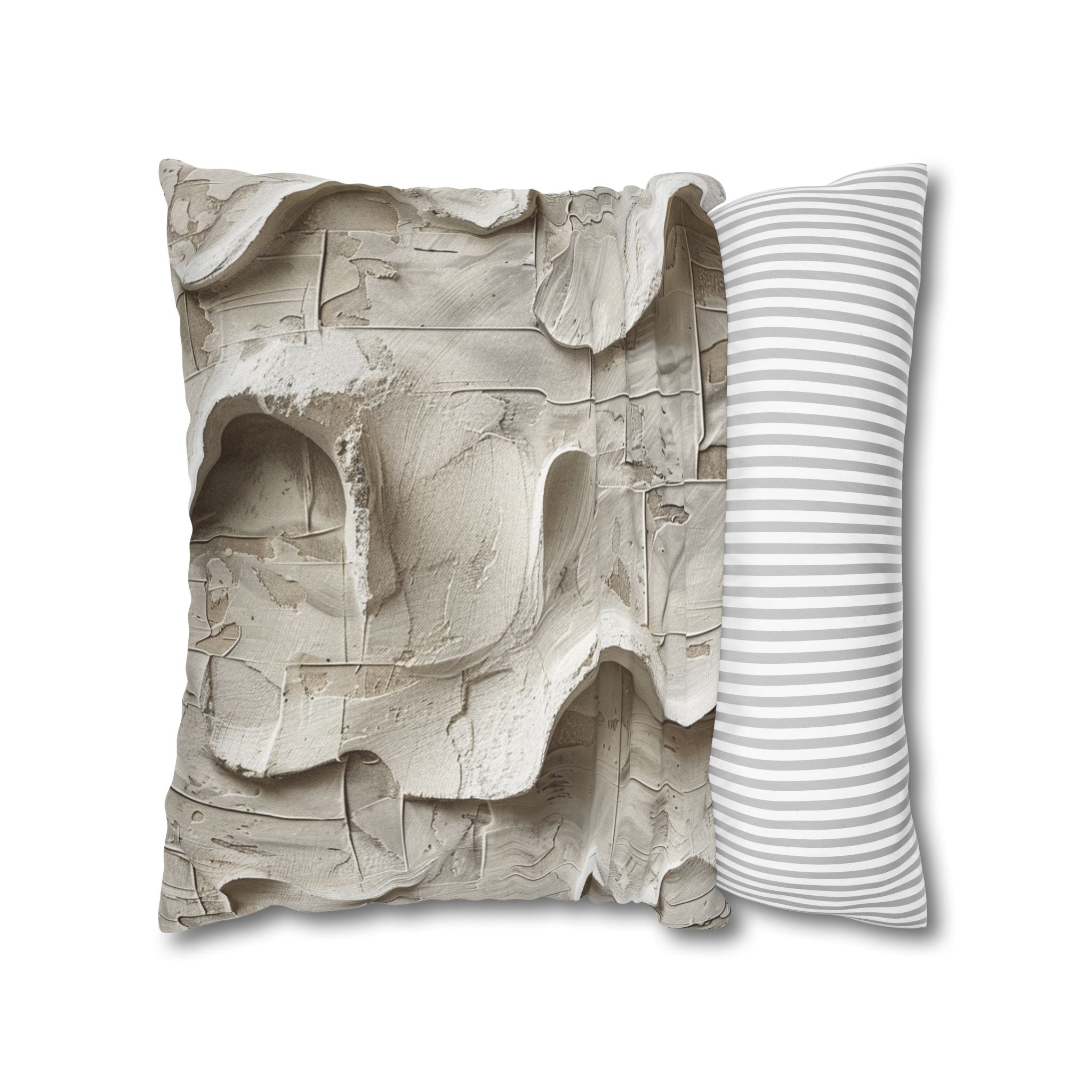 Abstract Texture Pillowcase — Neutral Sculpted Clay Design