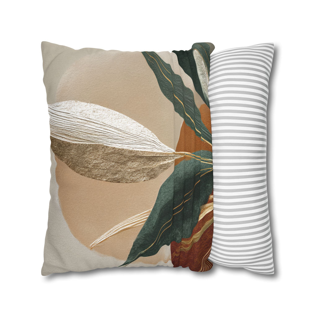 Botanical Abstract Pillowcase — Earth Tones Decorative Throw Pillow Cover
