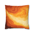 Abstract Orange Swirl Pillowcase — Vibrant Marbled Decorative Throw Pillow Cover