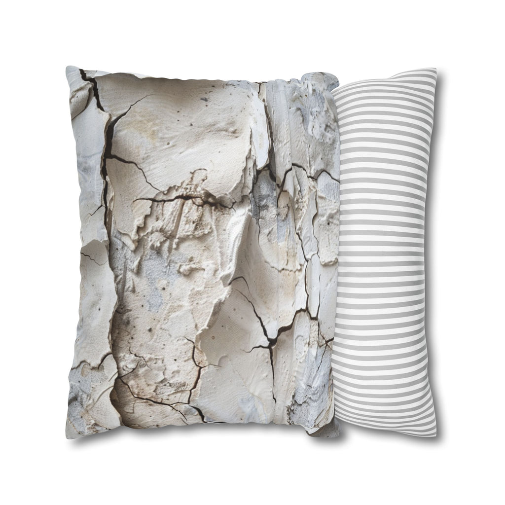 Clay Crack Texture Throw Pillow Cover — Neutral Rustic Decorative Pillowcase