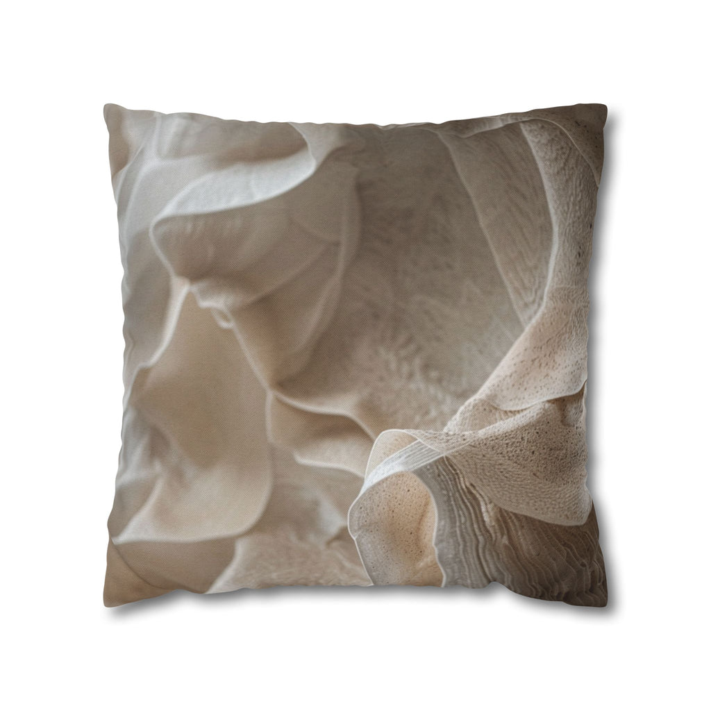 Abstract Neutral Texture Pillowcase - Beige Organic Floral Close-Up