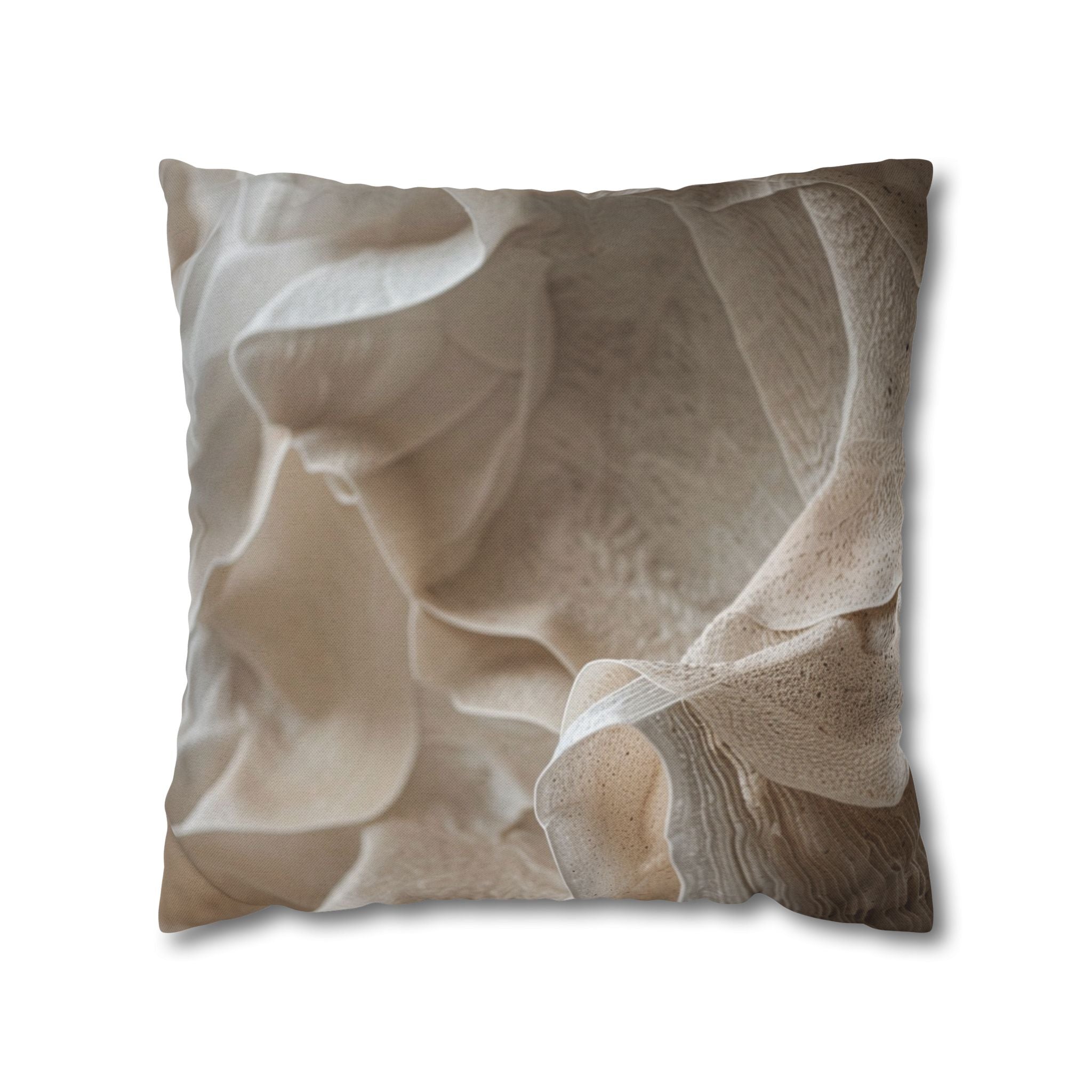 Abstract Neutral Texture Pillowcase - Beige Organic Floral Close-Up