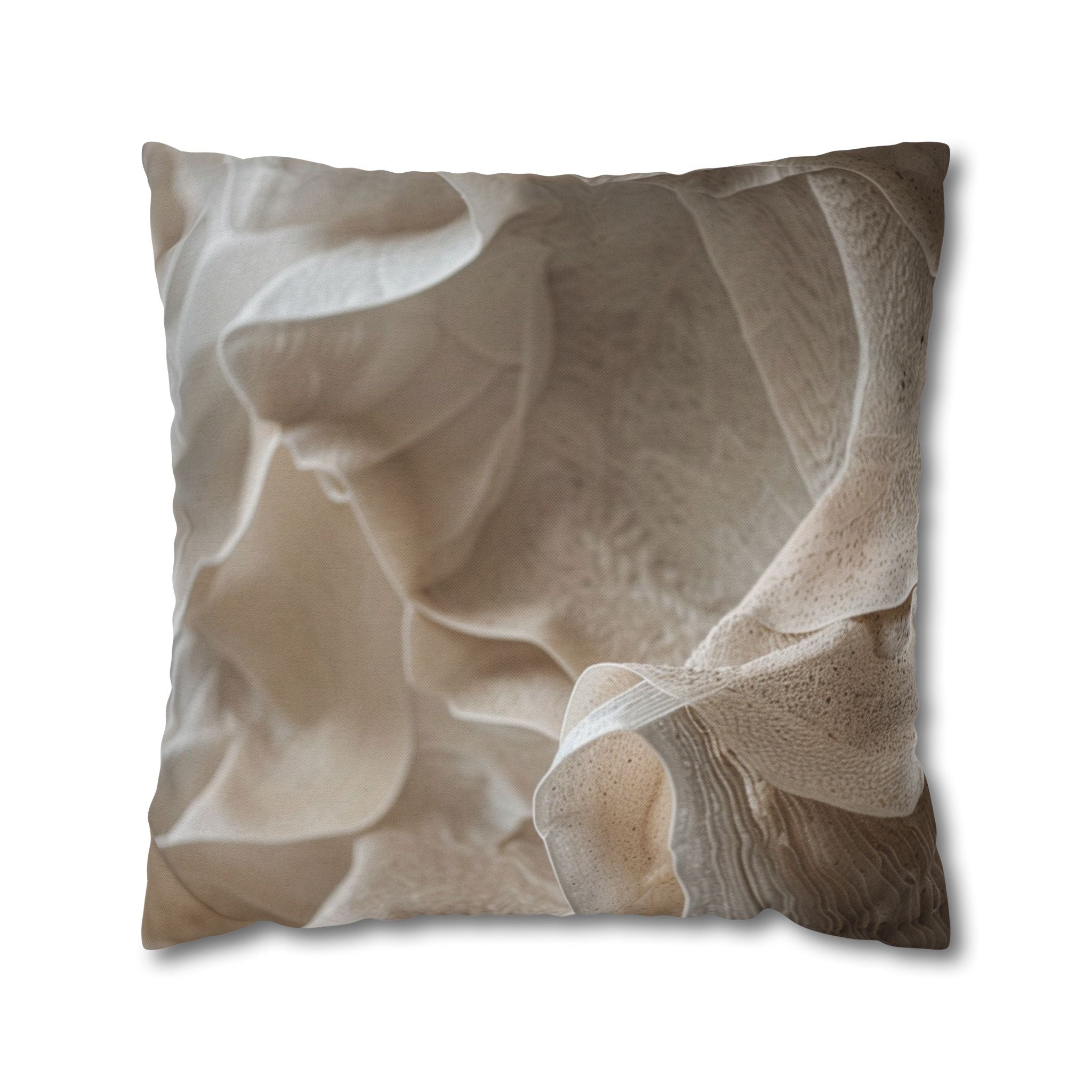 Abstract Neutral Texture Pillowcase - Beige Organic Floral Close-Up