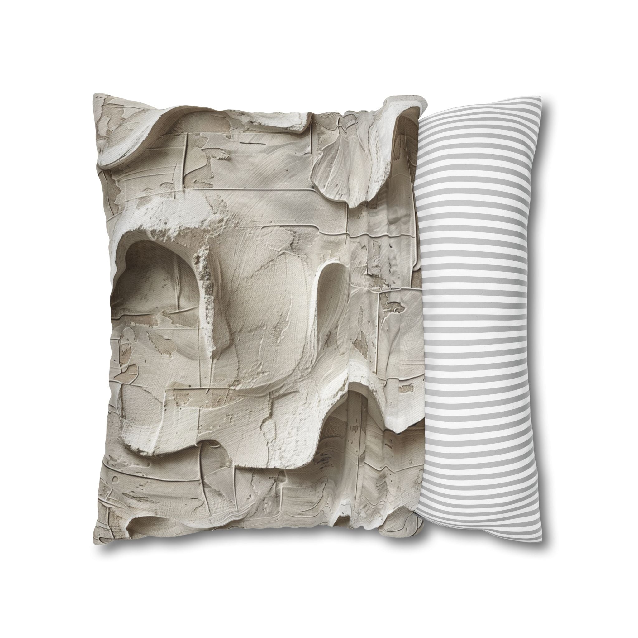 Abstract Texture Pillowcase — Neutral Sculpted Clay Design