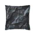 Dark Crumpled Paper Texture Pillowcase — Moody Black Decorative Throw Pillow Cover