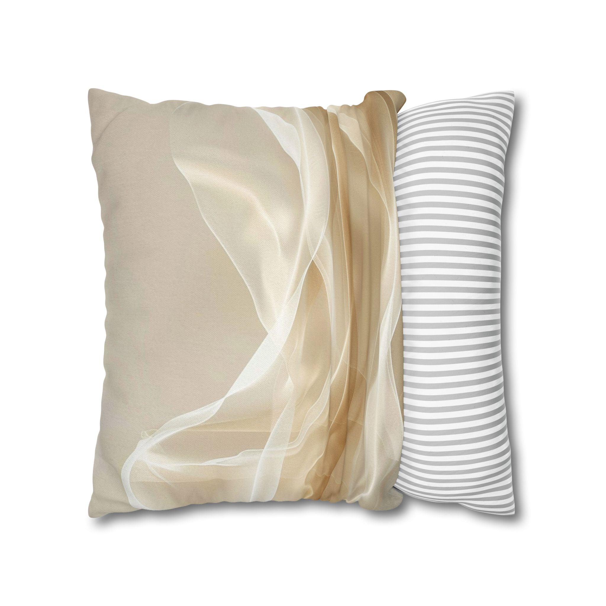 Abstract Beige Smoke Decorative Pillowcase — Neutral Modern Accent Cushion Cover
