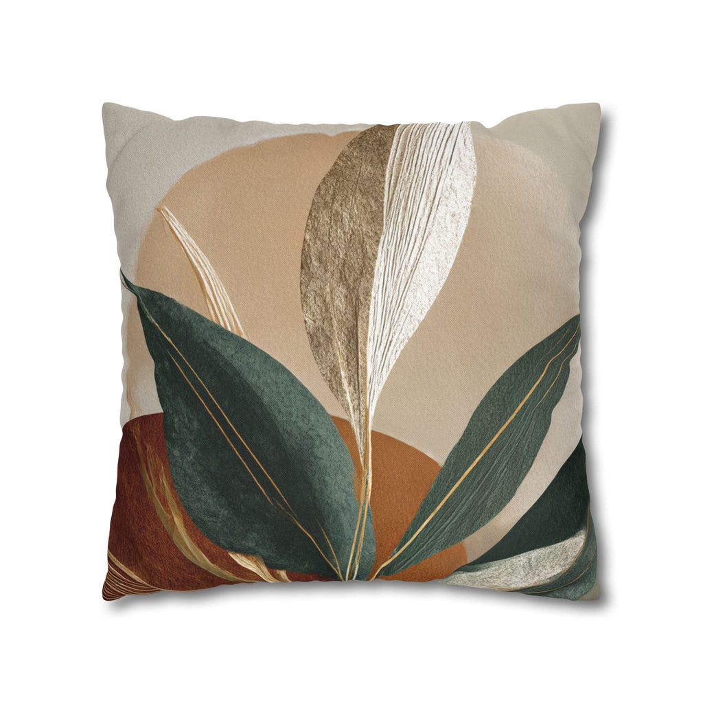 Botanical Abstract Pillowcase — Earth Tones Decorative Throw Pillow Cover