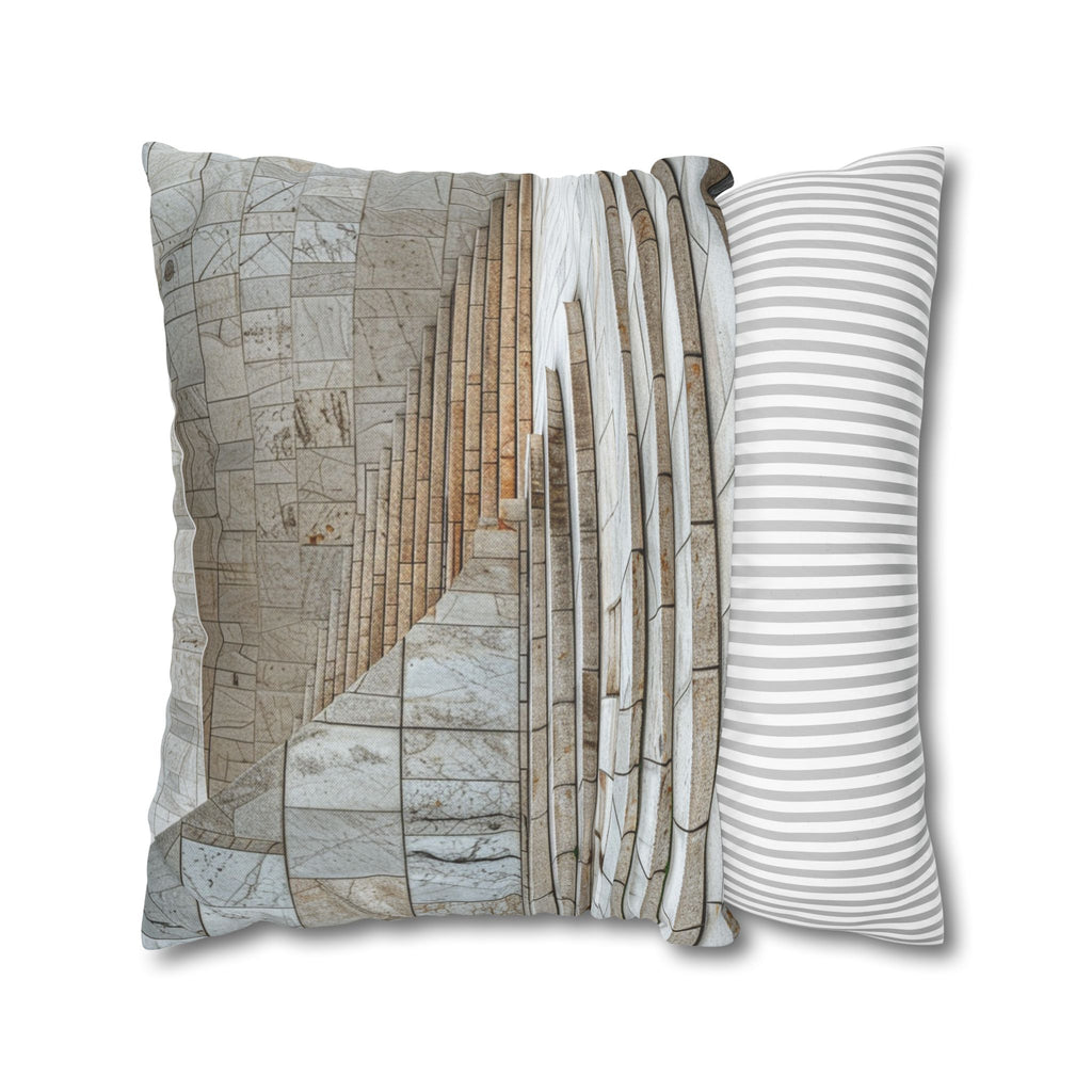 Marble Staircase Decorative Pillowcase — Architectural Photo Throw Pillow Cover