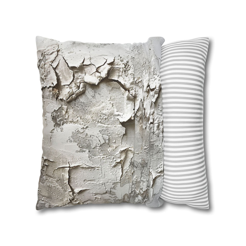 Cracked Plaster Decorative Pillowcase — Rustic Textured Square Cushion Cover