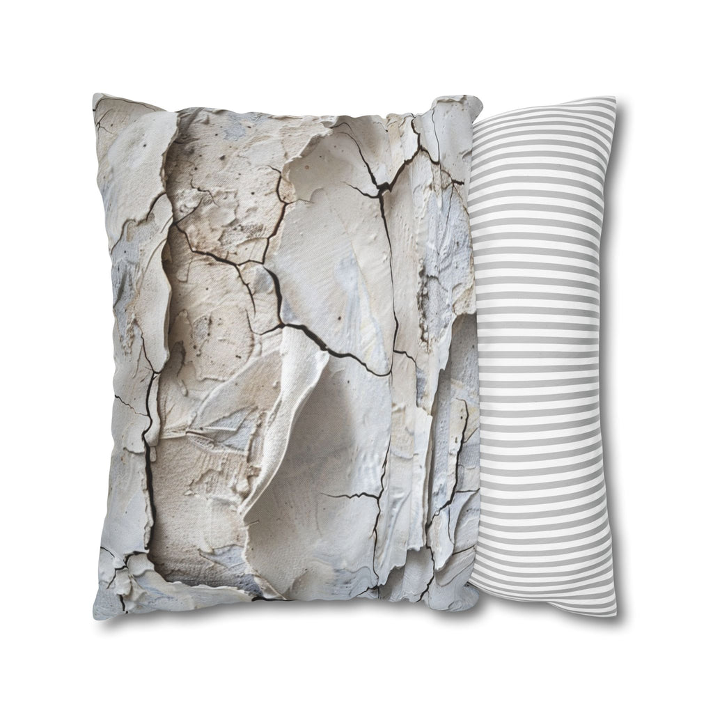 Clay Crack Texture Throw Pillow Cover — Neutral Rustic Decorative Pillowcase