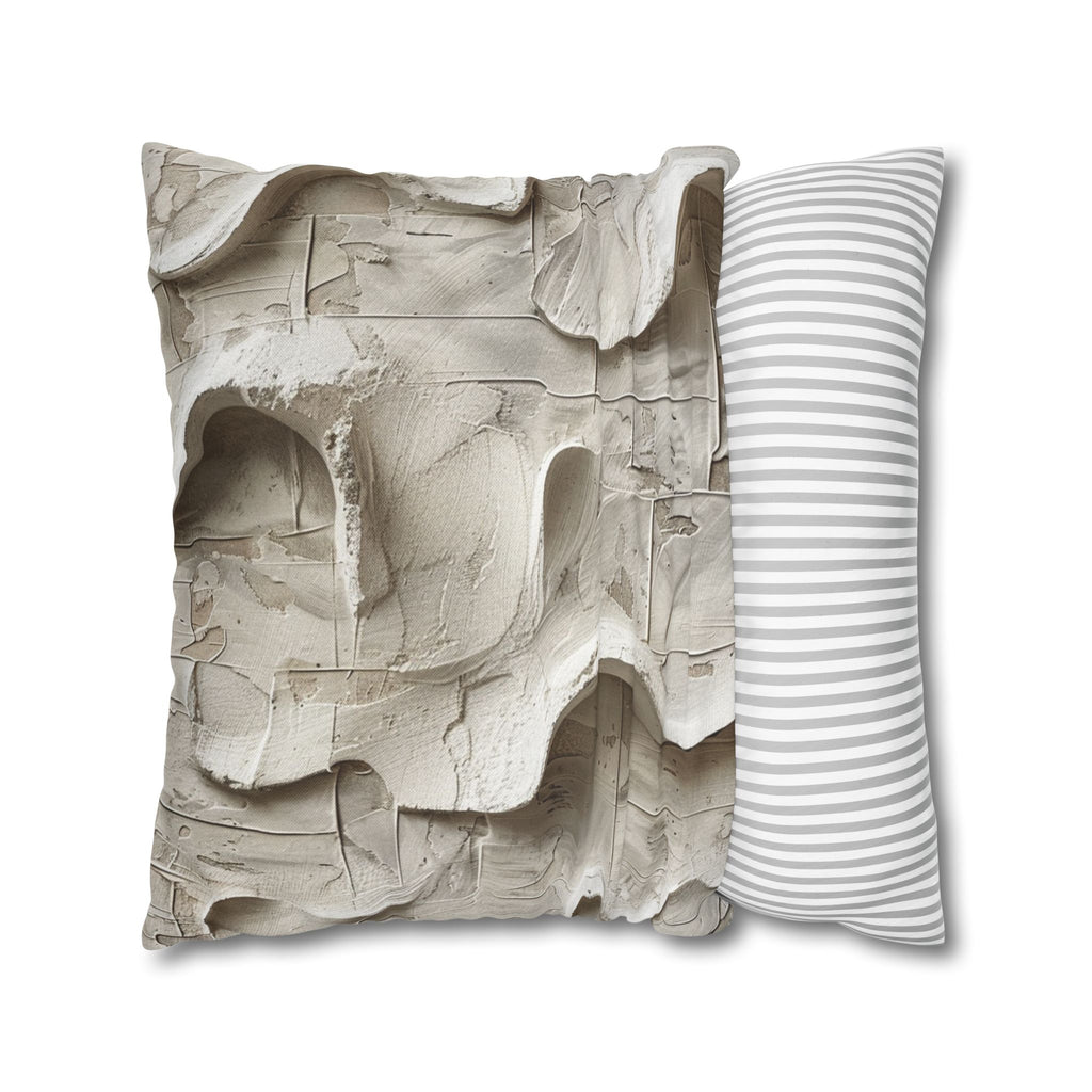 Abstract Texture Pillowcase — Neutral Sculpted Clay Design