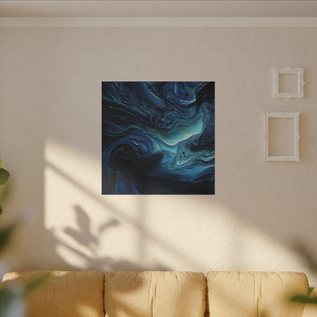 Blue Ocean Abstract Matte Canvas (Stretched)