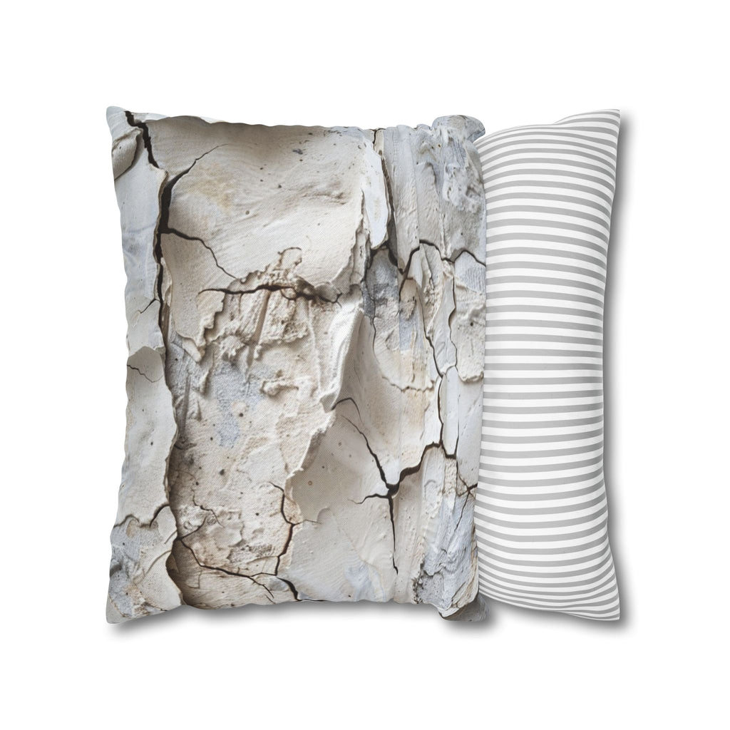 Clay Crack Texture Throw Pillow Cover — Neutral Rustic Decorative Pillowcase