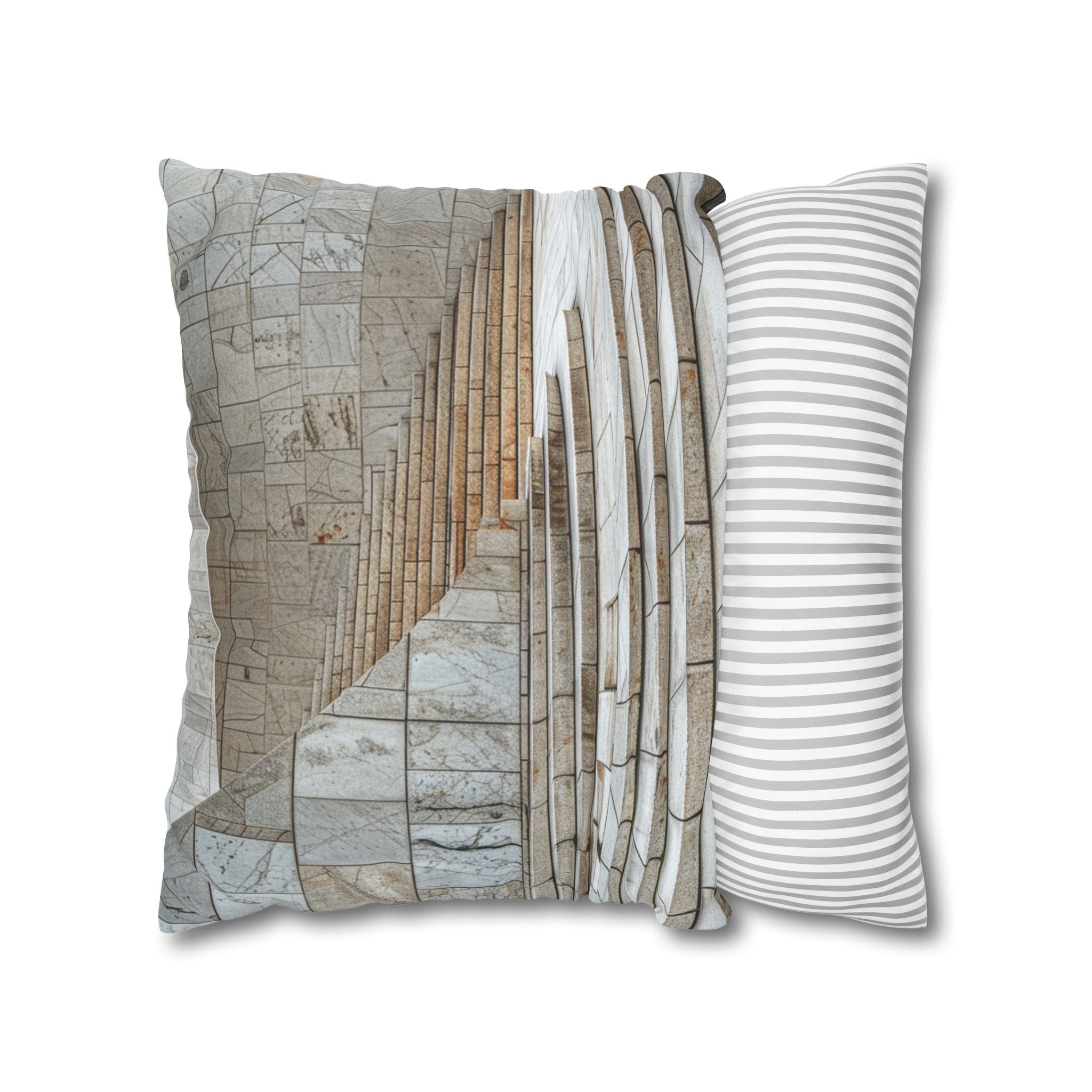 Marble Staircase Decorative Pillowcase — Architectural Photo Throw Pillow Cover