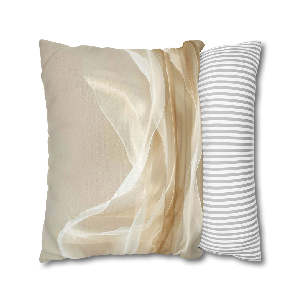Abstract Beige Smoke Decorative Pillowcase — Neutral Modern Accent Cushion Cover