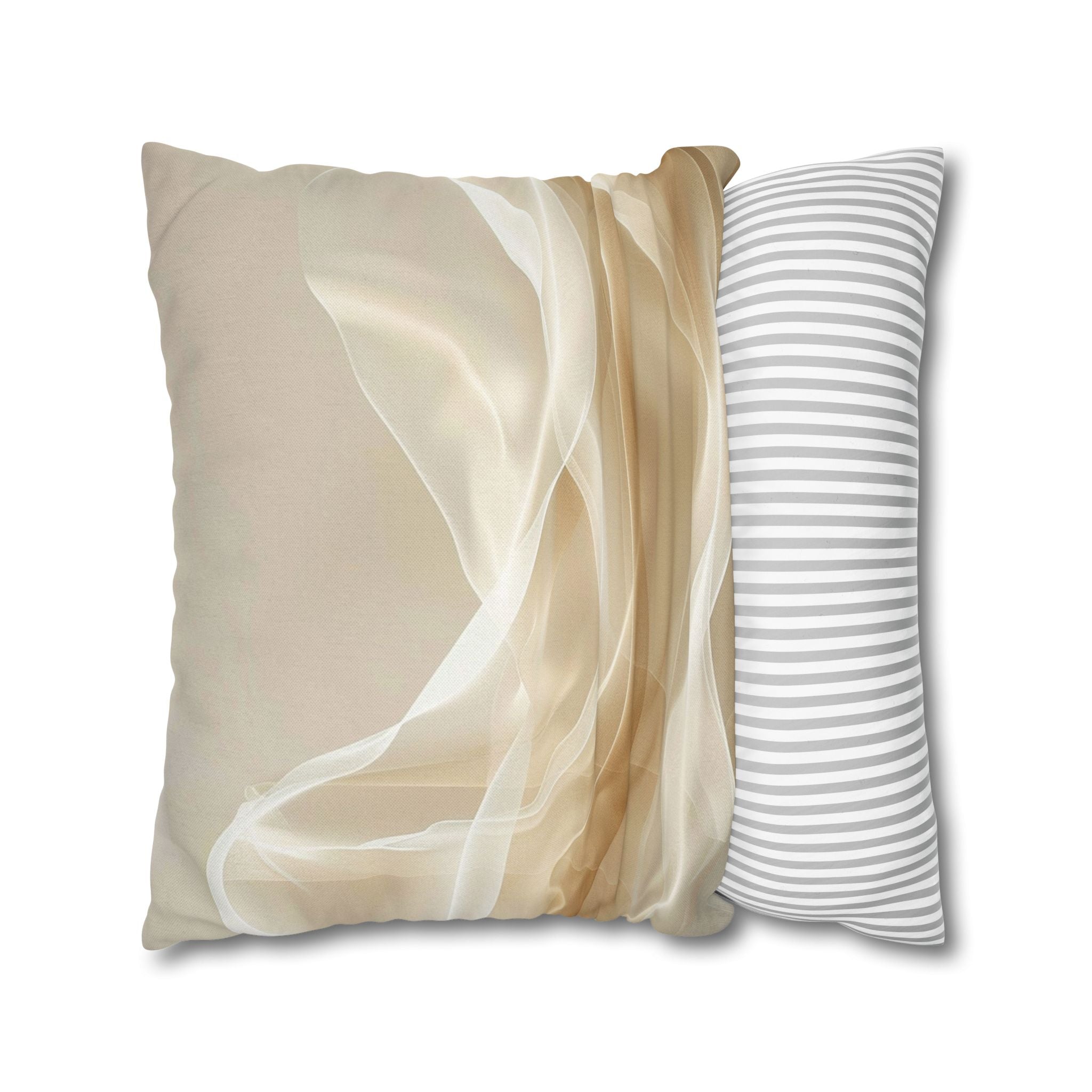 Abstract Beige Smoke Decorative Pillowcase — Neutral Modern Accent Cushion Cover