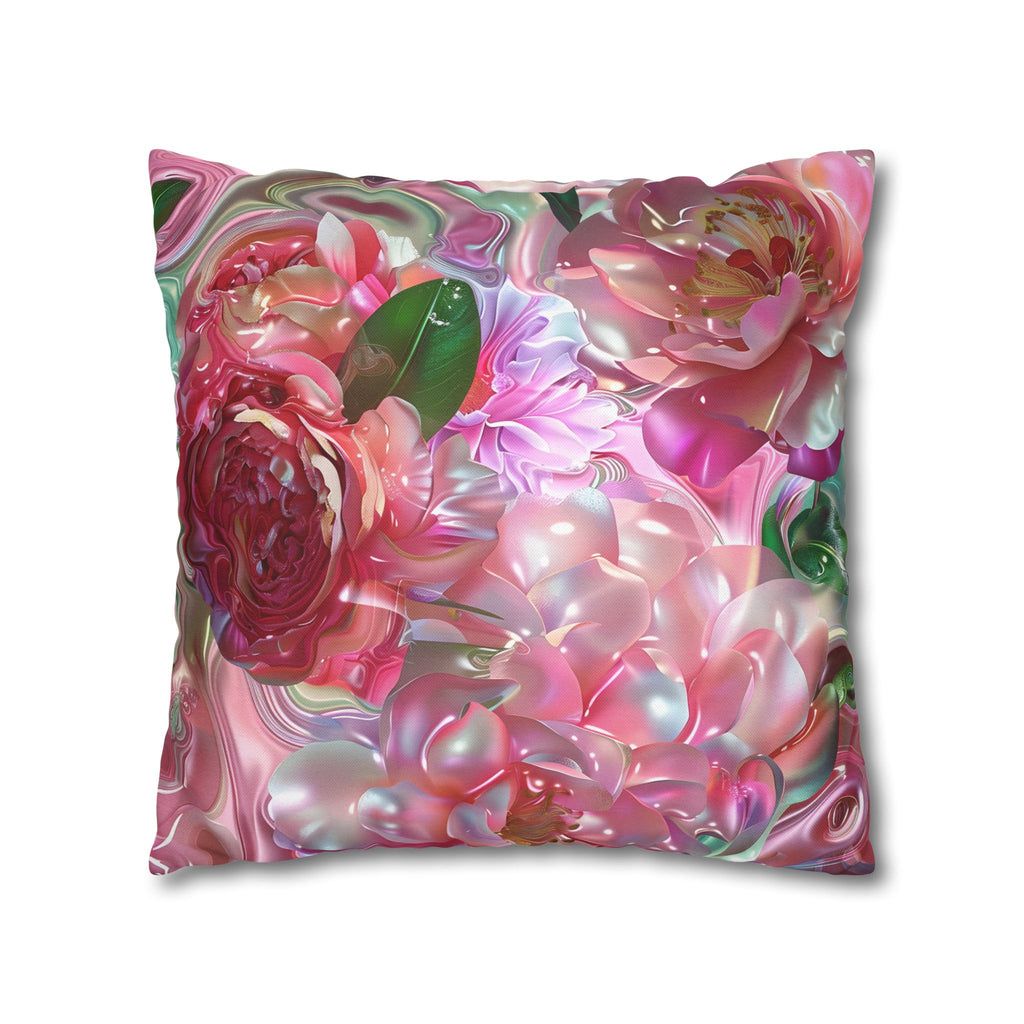 Floral Pink Camellia Decorative Pillowcase