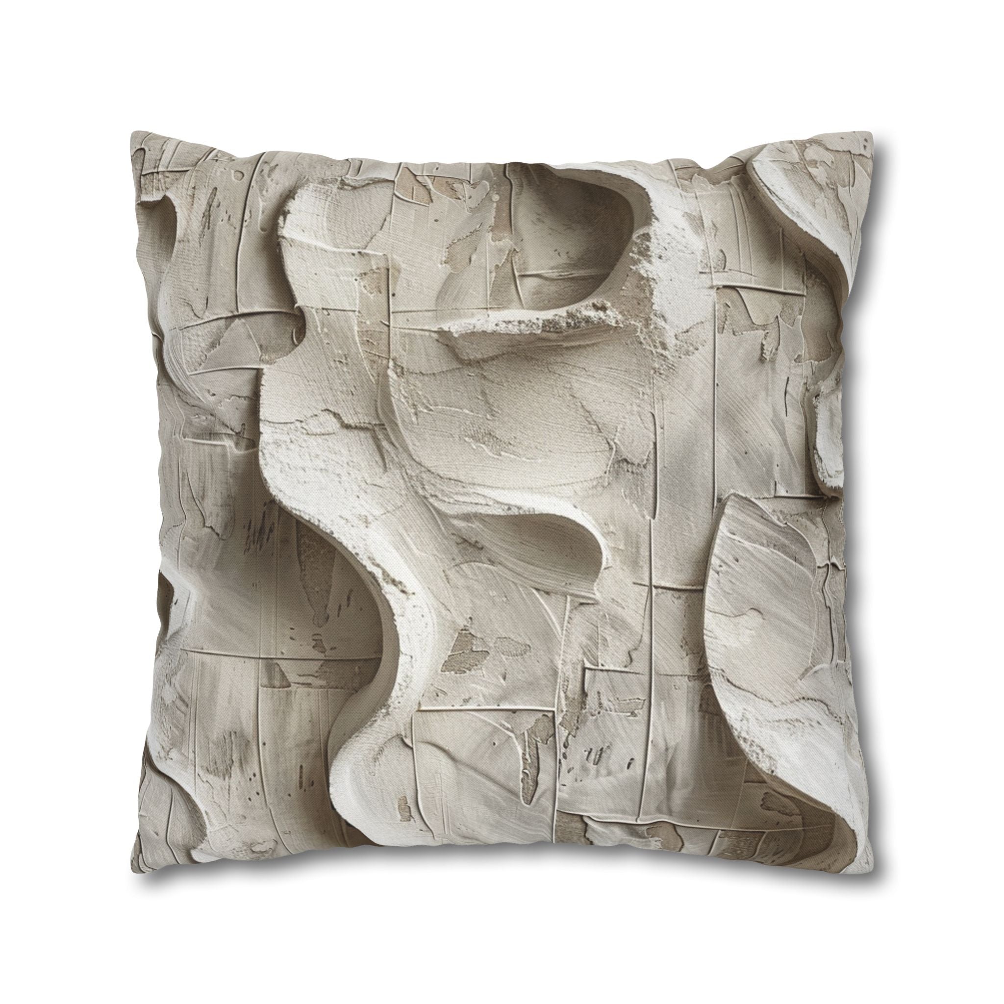 Abstract Texture Pillowcase — Neutral Sculpted Clay Design