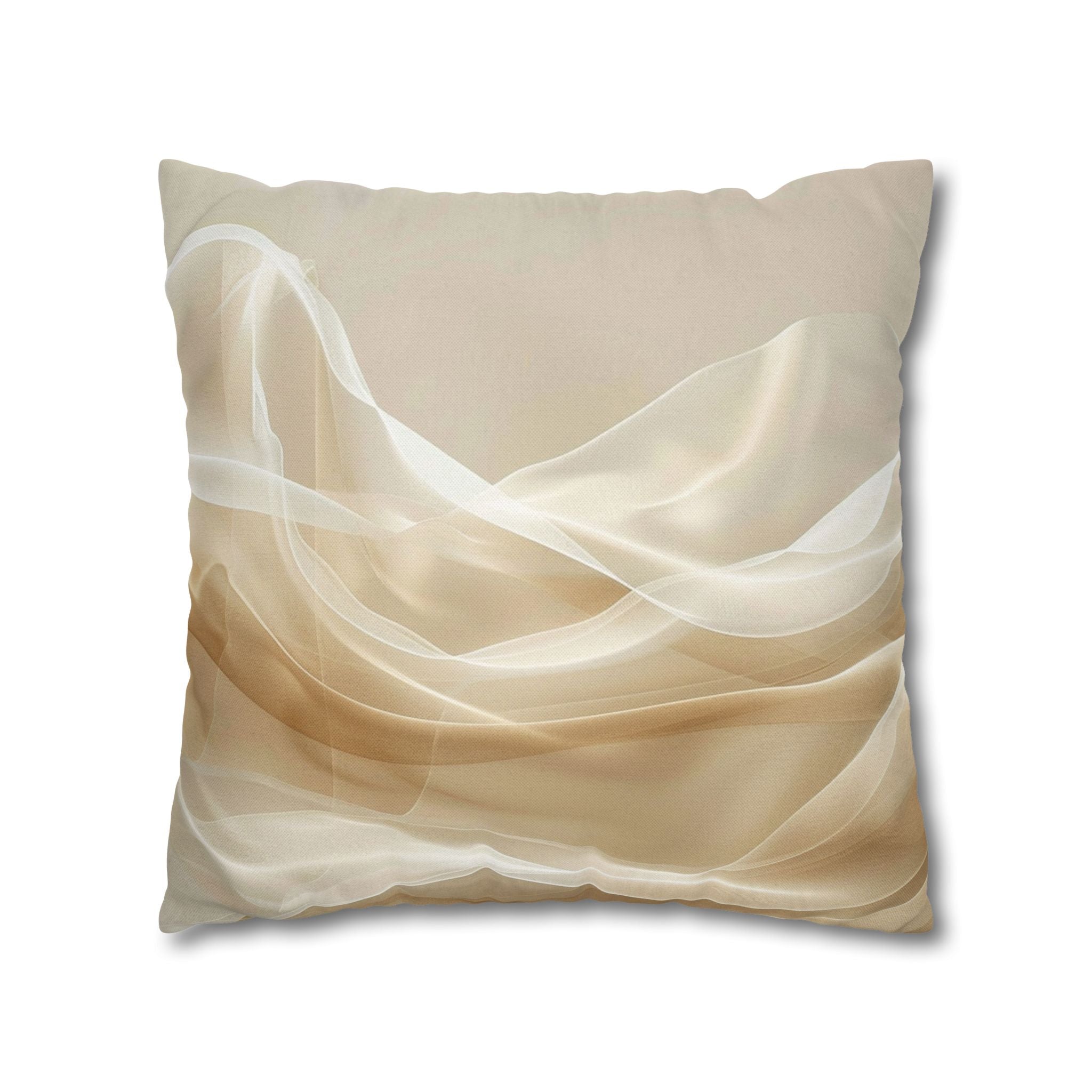 Abstract Beige Smoke Decorative Pillowcase — Neutral Modern Accent Cushion Cover