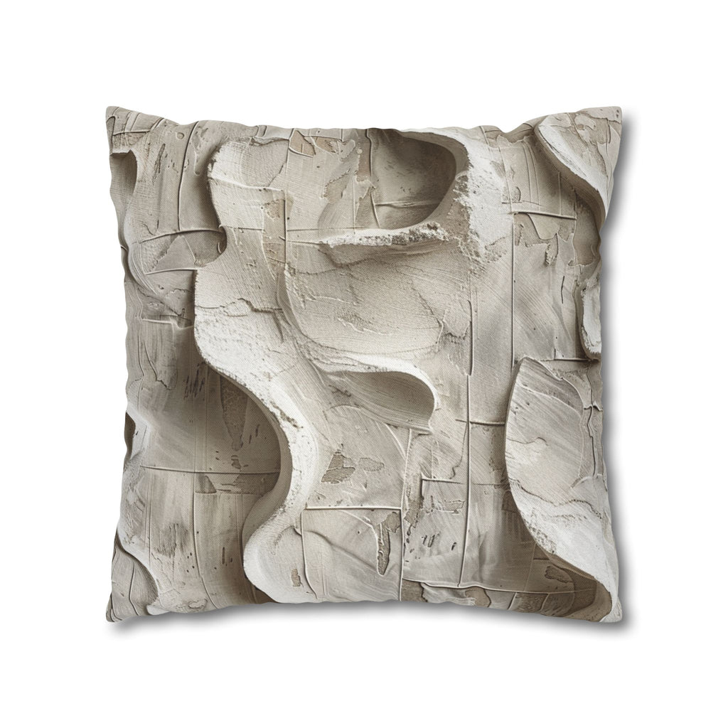 Abstract Texture Pillowcase — Neutral Sculpted Clay Design