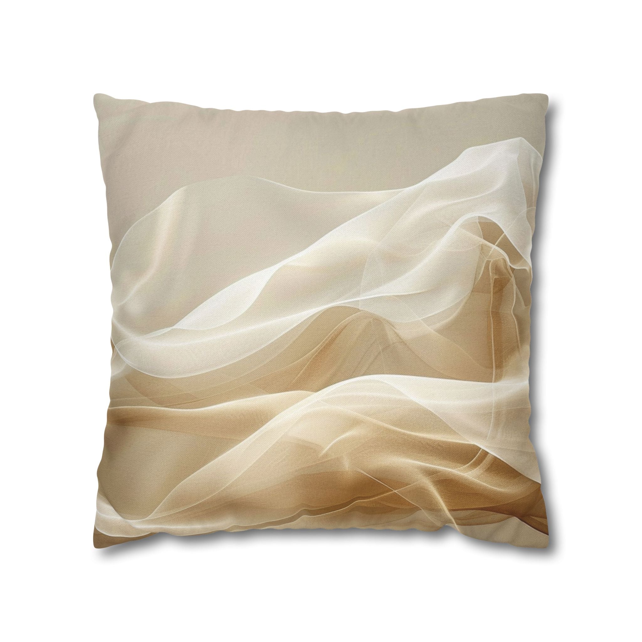 Abstract Beige Smoke Decorative Pillowcase — Neutral Modern Accent Cushion Cover