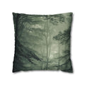 Foggy Forest Decorative Pillow Cover — Misty Woodland Throw Pillowcase