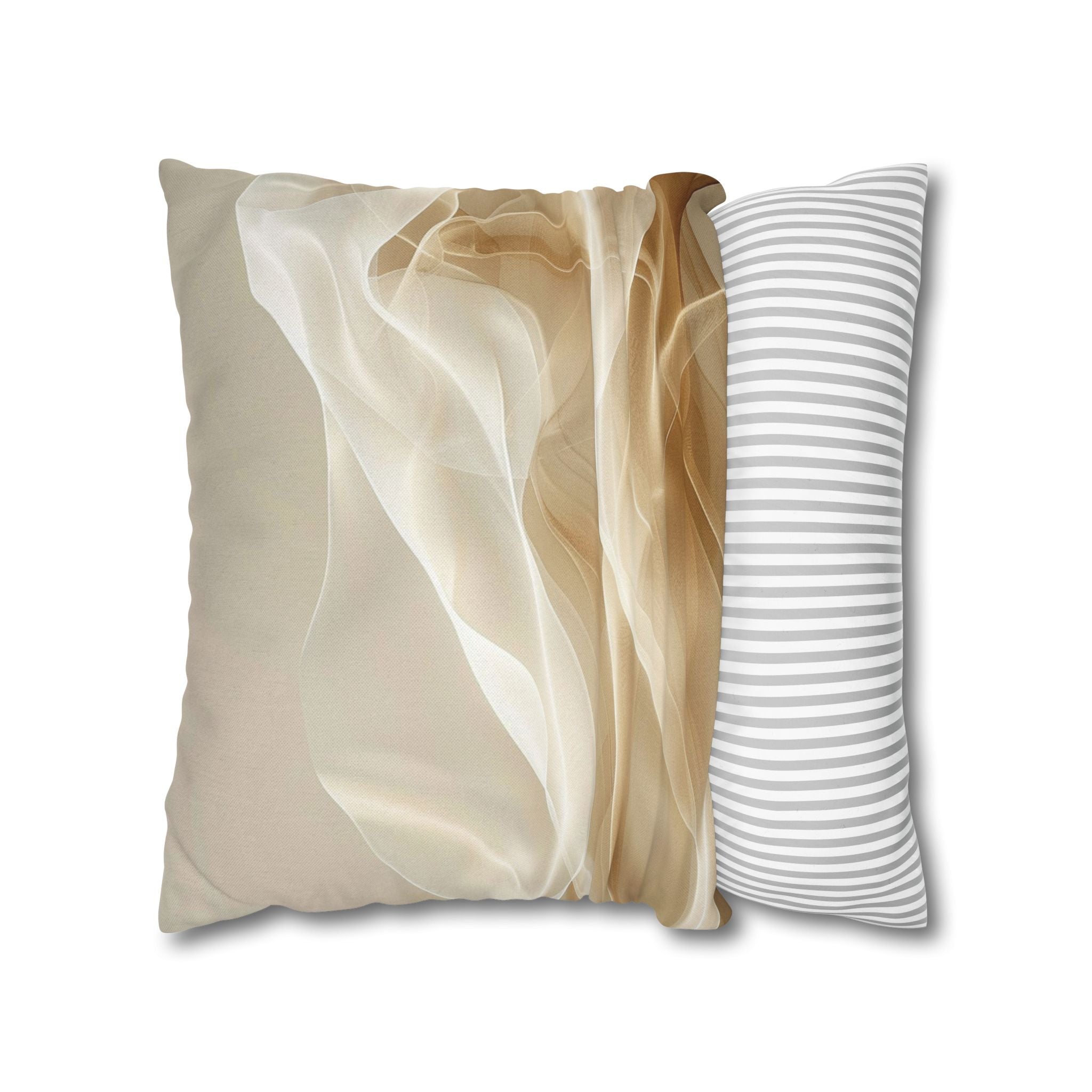 Abstract Beige Smoke Decorative Pillowcase — Neutral Modern Accent Cushion Cover