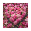 Pink Peony Heart Matte Canvas Wall Art